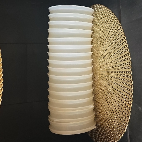 Tupperware Hamburger Patty Round Stackable Interlocking Storage Containers - Picture 5 of 5